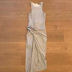 Grey cotton asymmetrical midi dress
